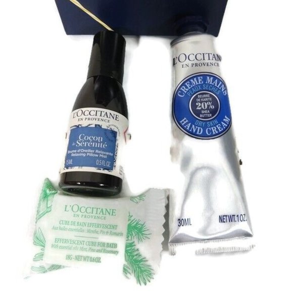 L'Occitane Bath Cube, 20% Shea Butter Hand Cream & Pillow Mist Set X 3 NIB - Picture 1 of 6